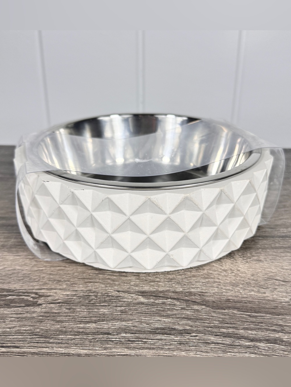 NEW Boots & Barkley White Concrete Large Dog Bowl